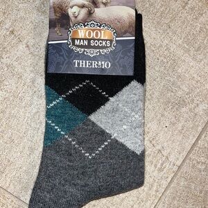 Thermo Wool Men's Angora Socks - Black, Gray, Teal